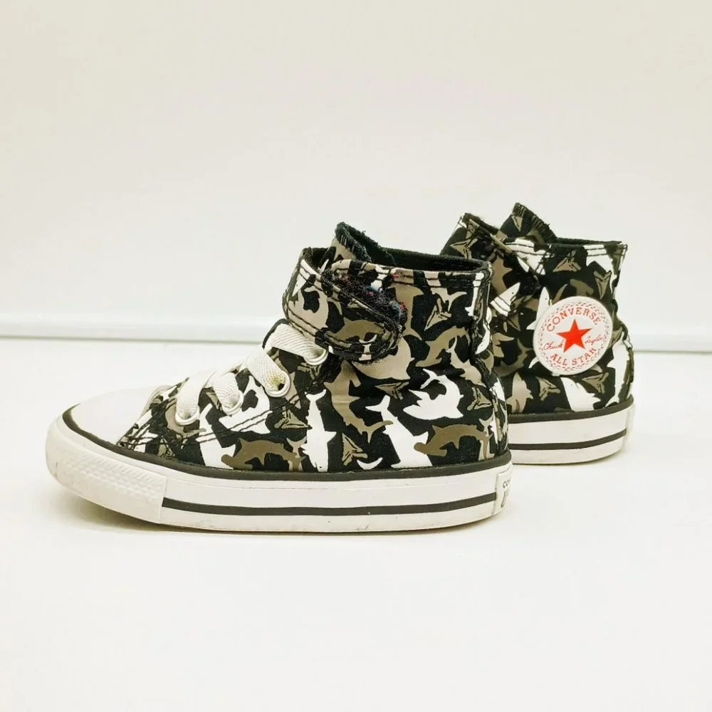 Converse Shark Bite Shoes 6 Chuck Taylor All Star Hi Top Skid Proof Bottom